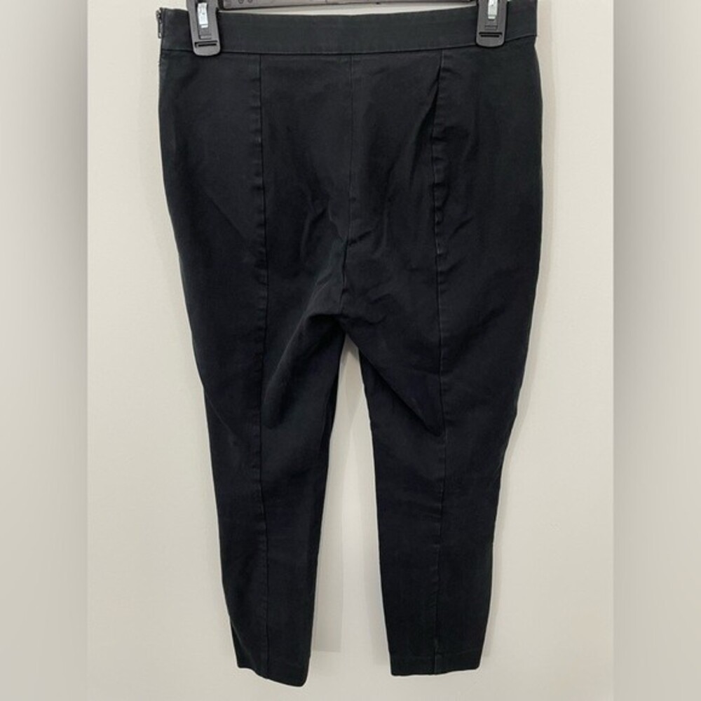 Everlane The Side Zip Stretch Pull On Cotton‎ Black Pants Ankle Crop Size 6 - Picture 5 of 8